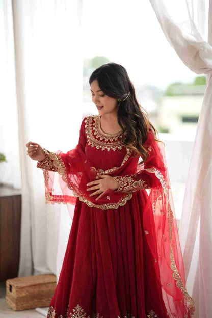 Women’s Karwa Chauth special embroidered ethnic wear set