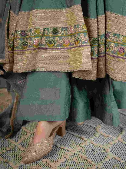 Heavy Rangoli Crush Anarkali suit set
