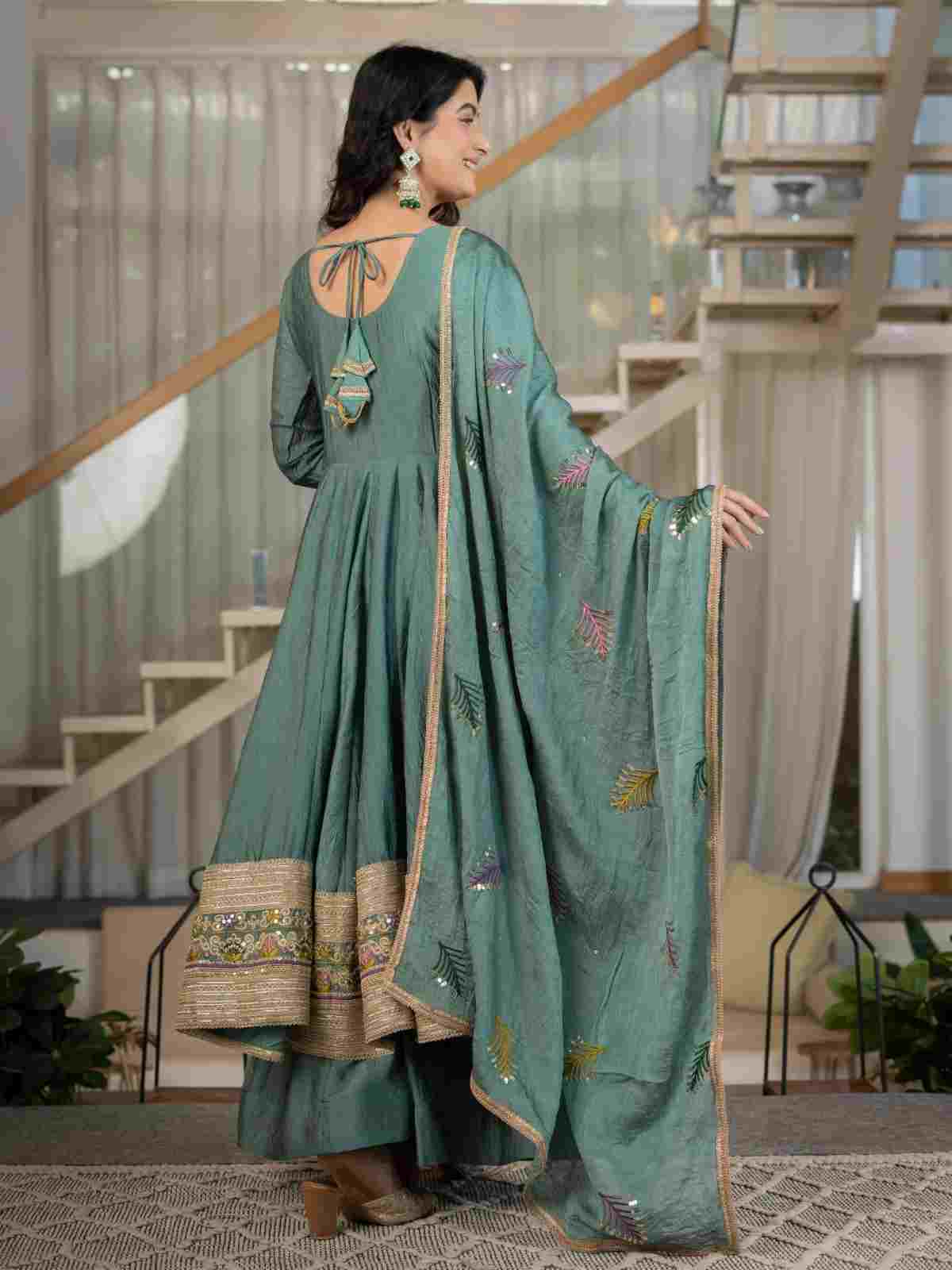 Women's embroidered Anarkali three piece outfit