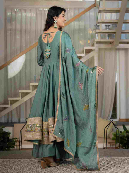 Women's embroidered Anarkali three piece outfit