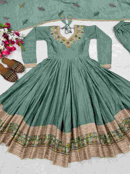 Designer Anarkali suit with sequence work