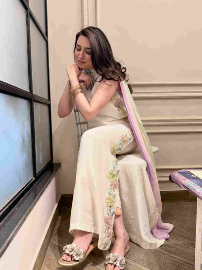 Long embroidered Kaftan with bottom