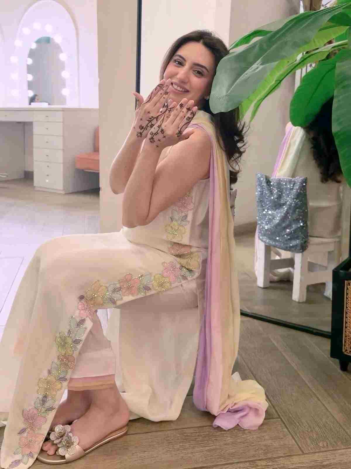 Party wear Kaftan with sequence embroidery