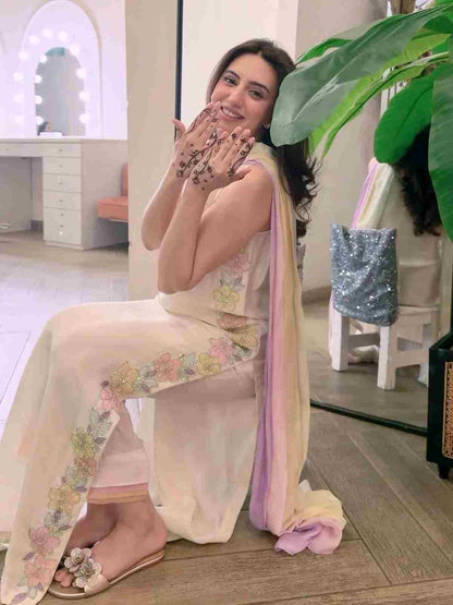 Party wear Kaftan with sequence embroidery