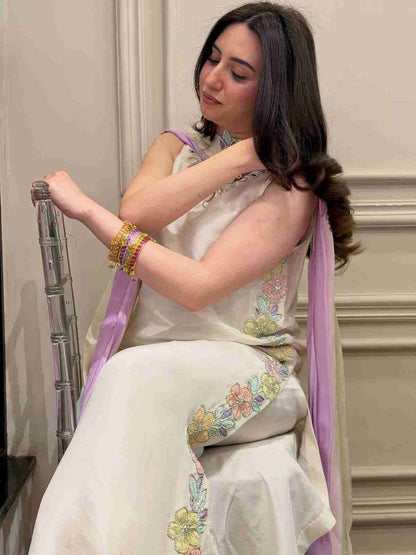 Rainbow Katori Sequence embroidered Kaftan