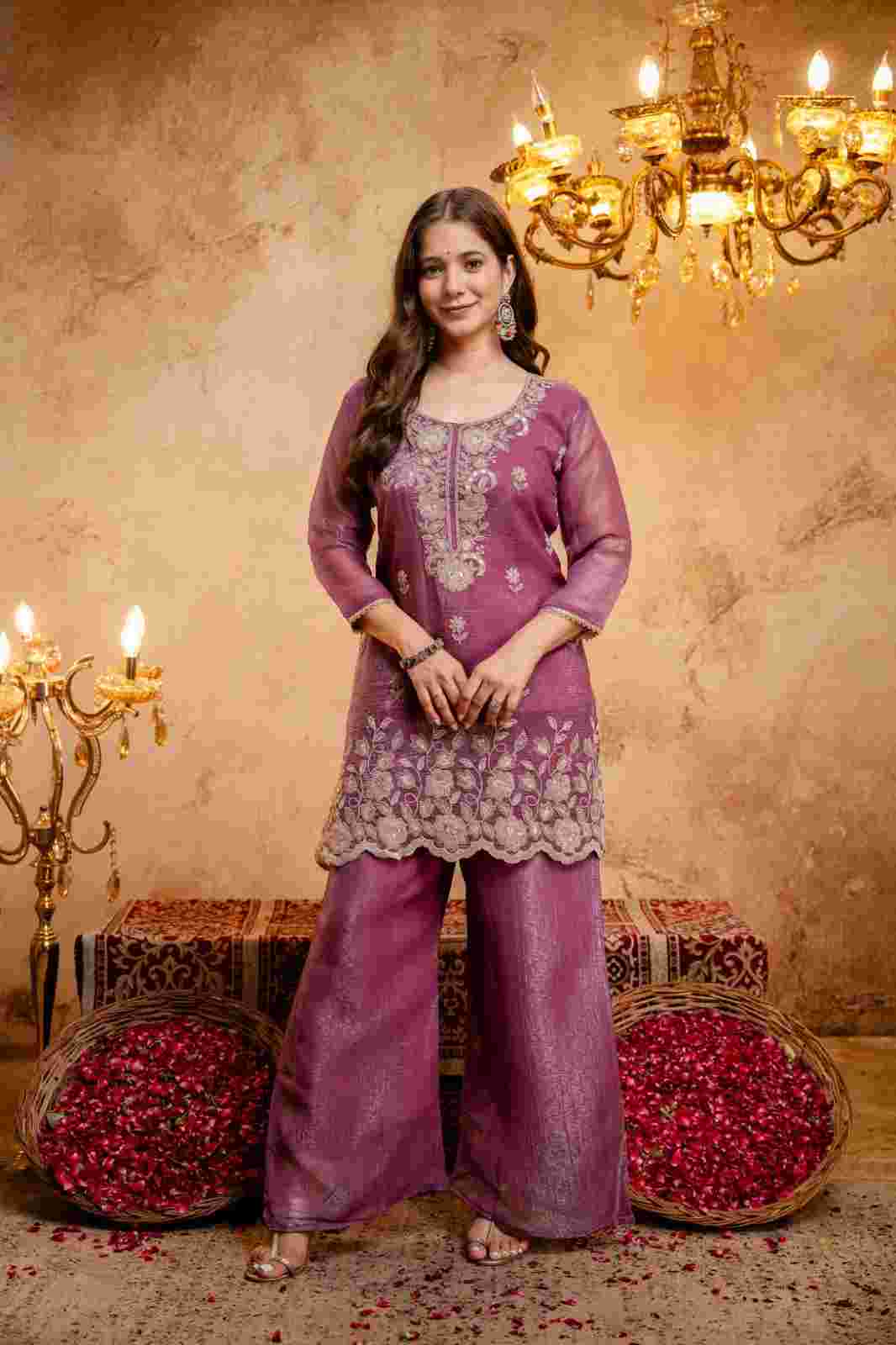Heavy Cruncy embroidered Kurti