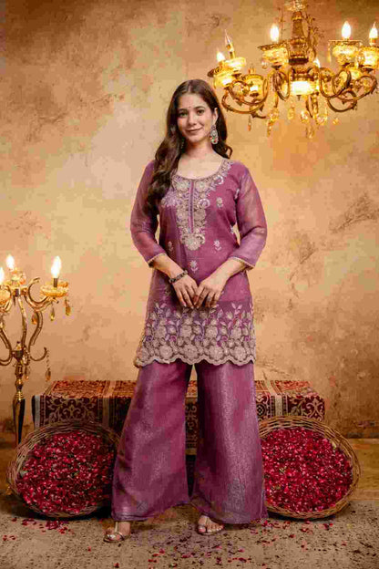 Heavy Cruncy embroidered Kurti