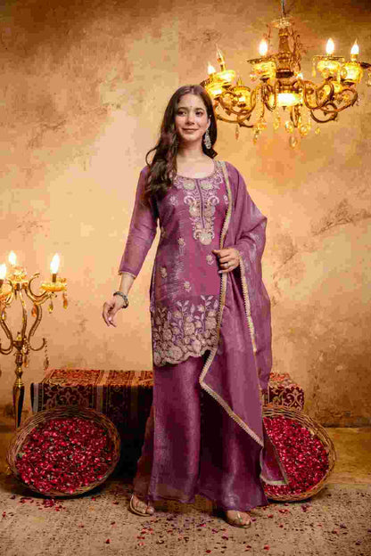 Embroidered party wear Kurti with pant