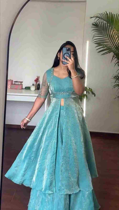 Hand work designer Anarkali suit set