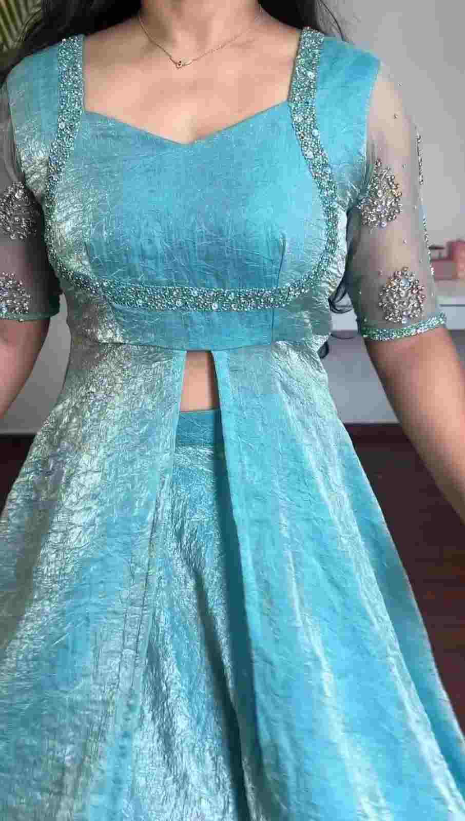 Front-slit Anarkali with matching Palazzo