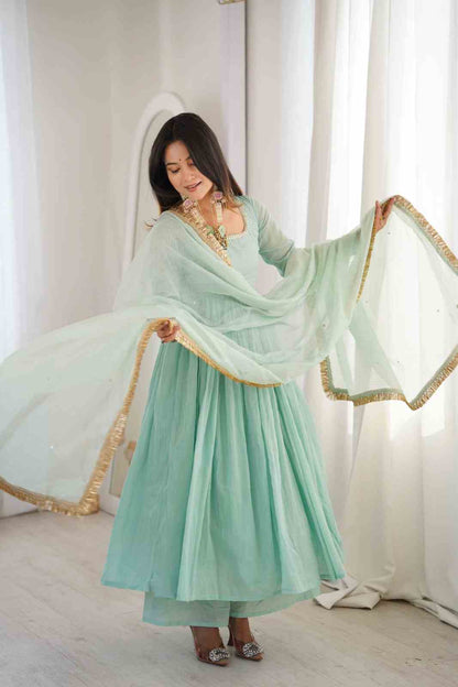 Women’s Designer Anarkali Three Piece Ethnic Wear Set
