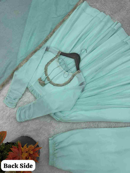 Embroidered Sequence Designer Anarkali Set for Women