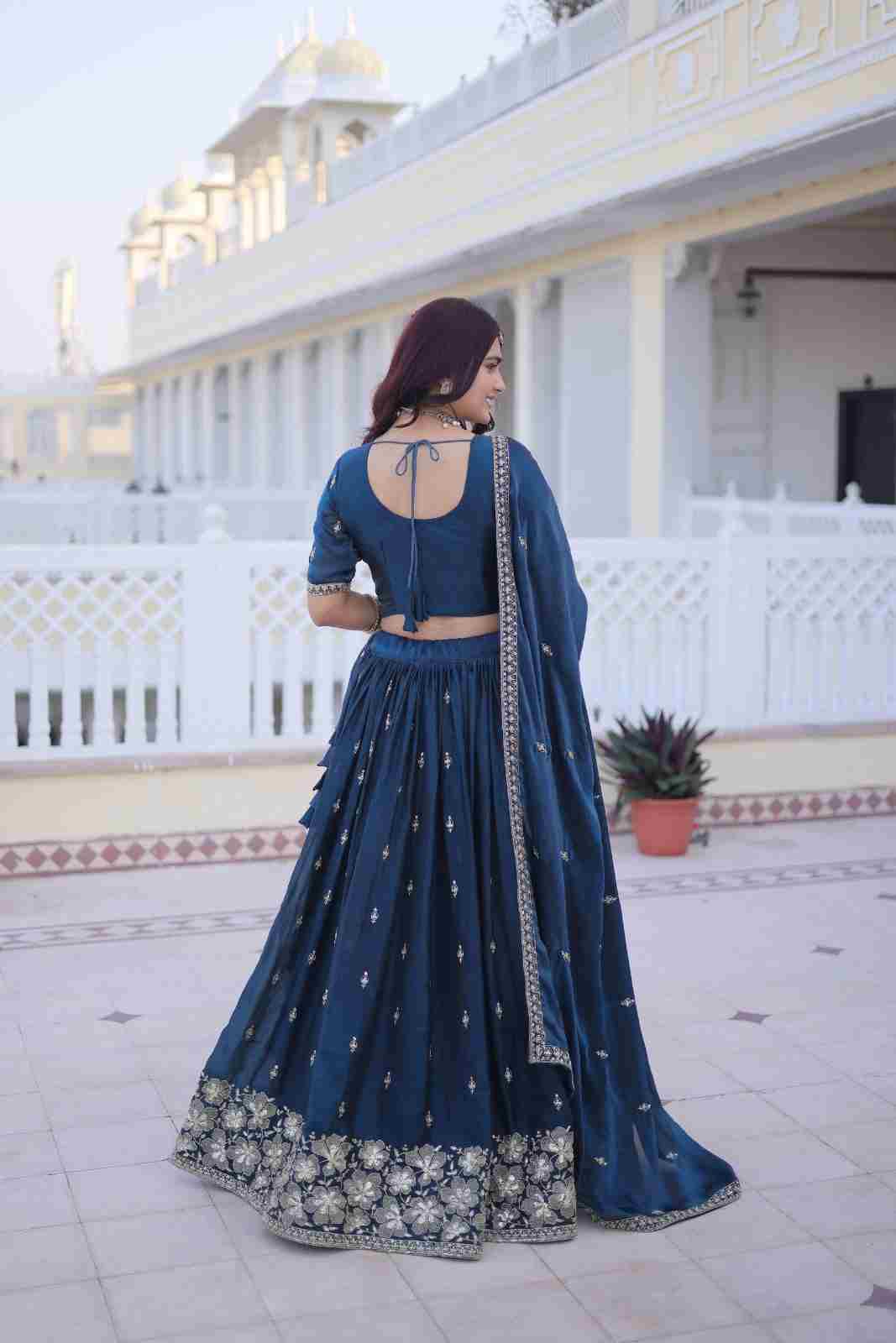 Fendy silk lehenga choli with zari embroidery and pipe bead work for women