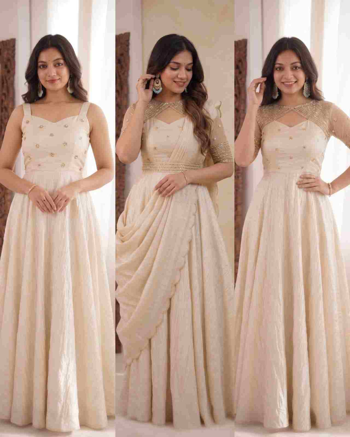 Party Wear Sequins Embroidery Gown with Koti
