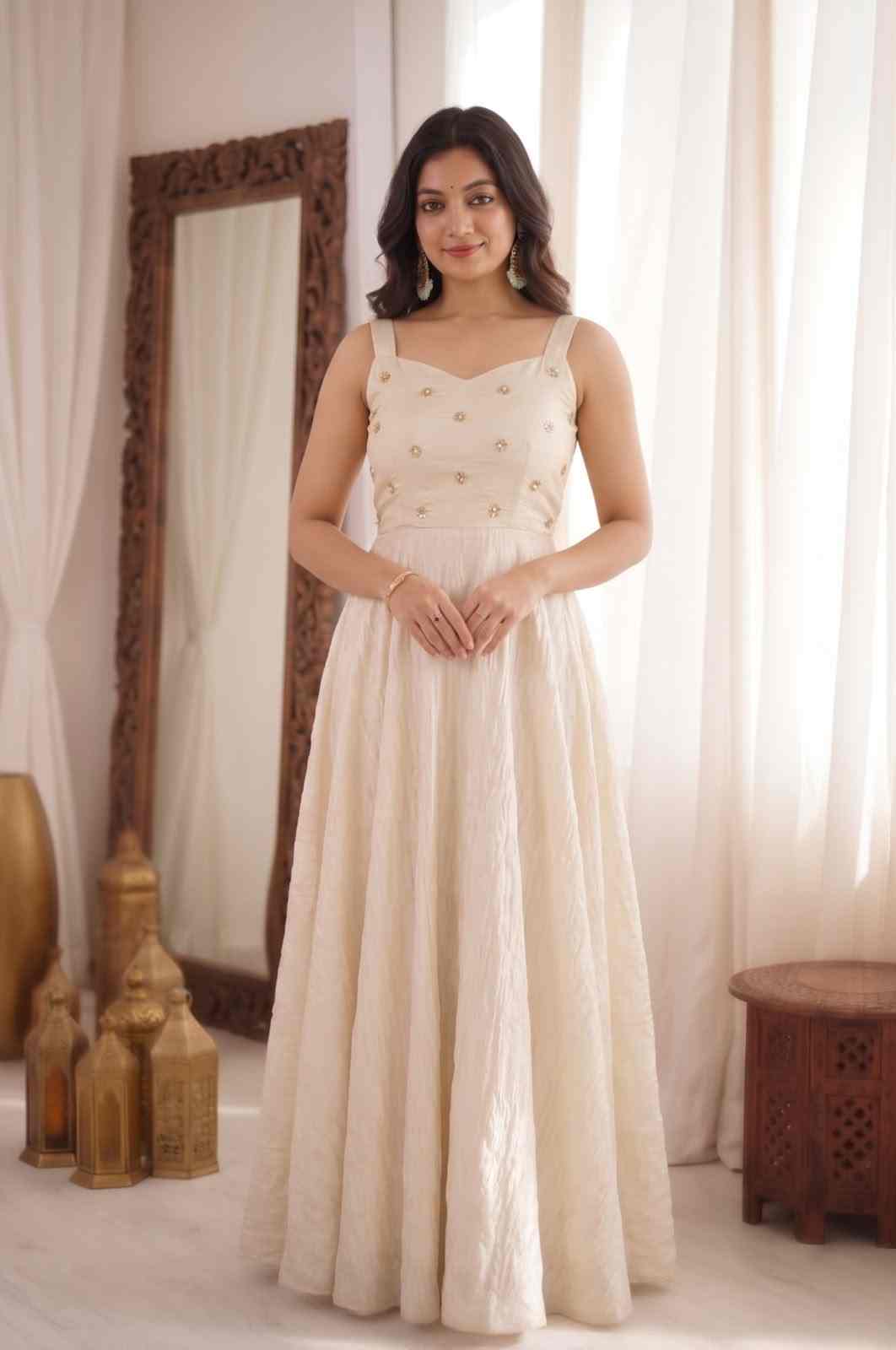 Sequins Embroidery Gown Koti and Dupatta Set