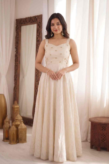 Sequins Embroidery Gown Koti and Dupatta Set