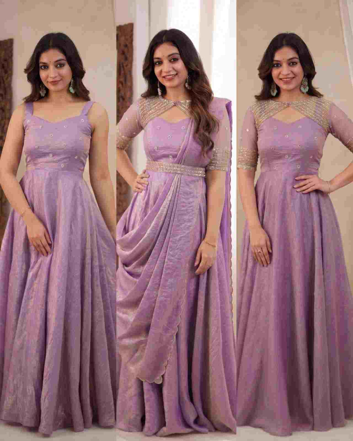 Doremon Crush Gown with Sequins Embroidery Work