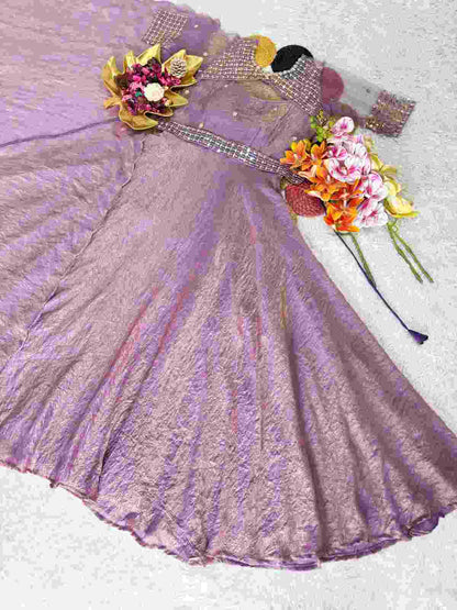 Kaichi Sequins Embroidery Gown Set