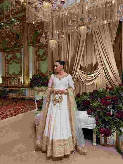 Festive Anarkali Three Piece Set with Thread and Sequence Work