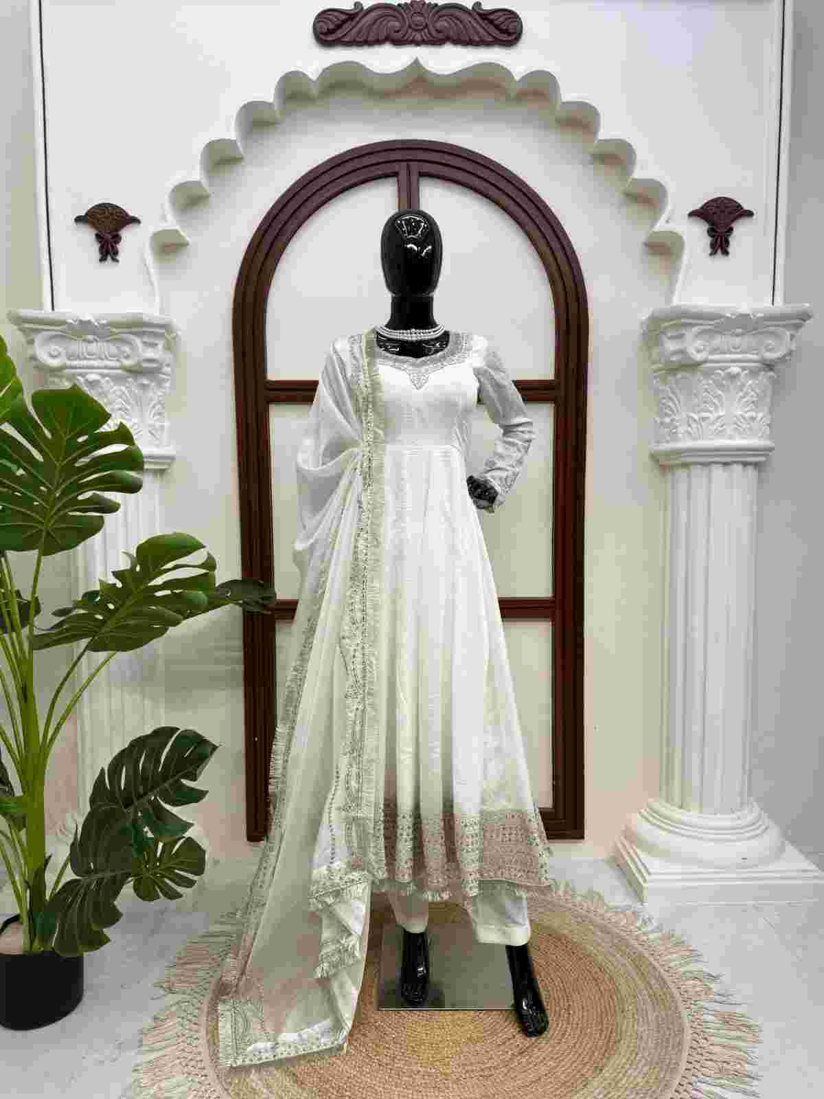 Vichitra Anarkali with Thread and Sequence Work