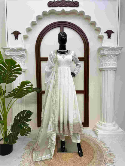 Vichitra Anarkali with Thread and Sequence Work