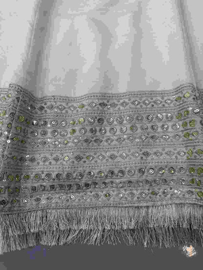 Anarkali Three Piece Set with Thread and Sequence Work