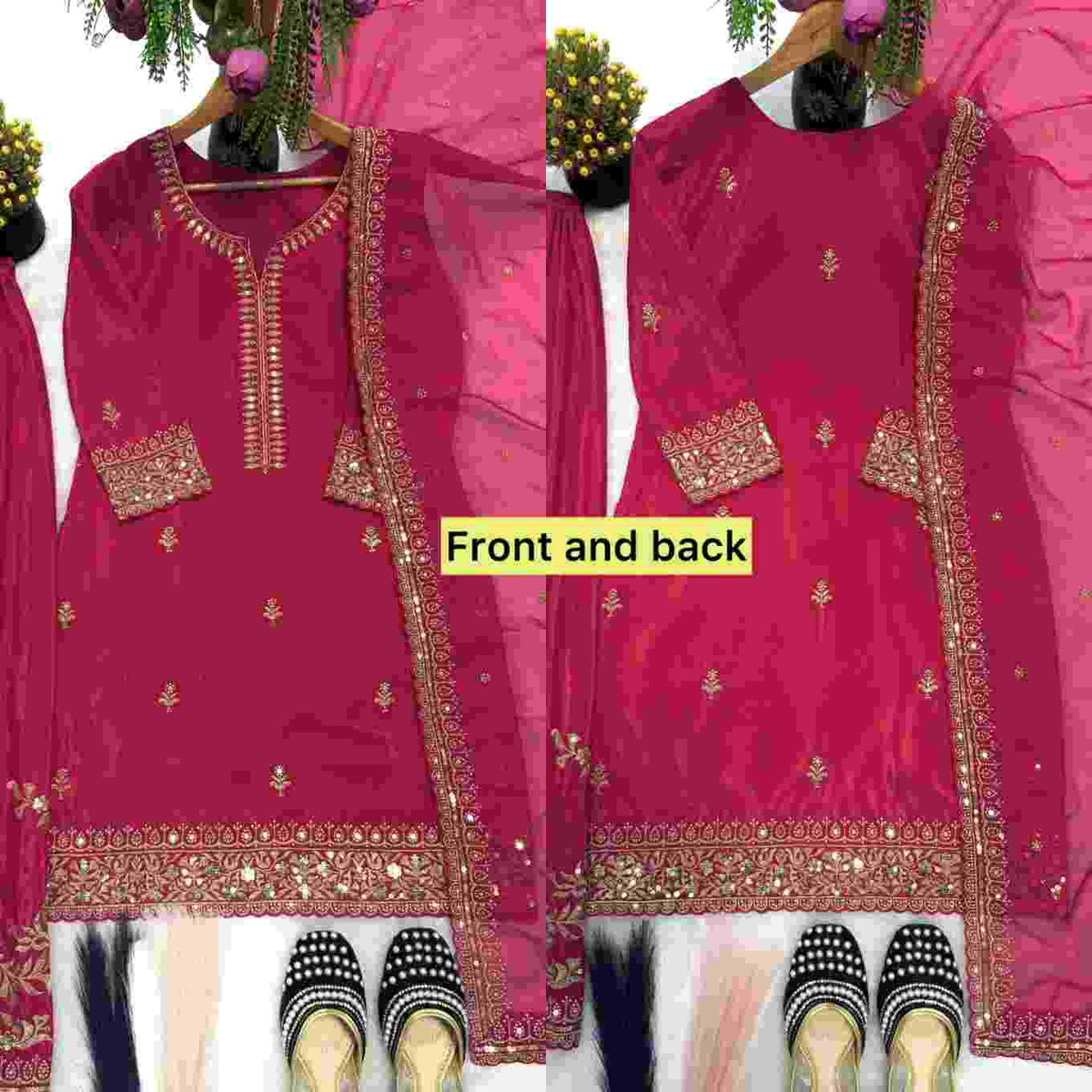 Heavy embroidered sharara plazo suit set for women