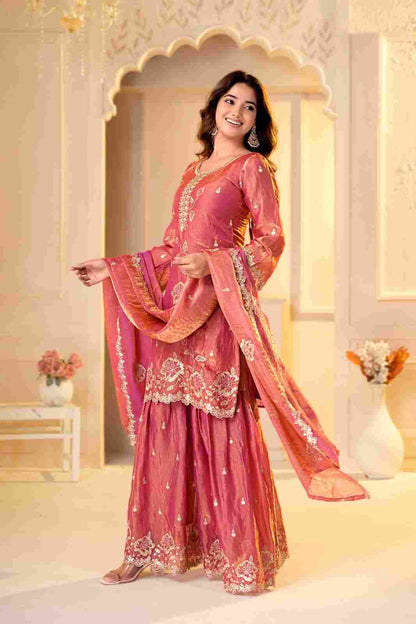 Multi Embroidery Fendy Sharara Set