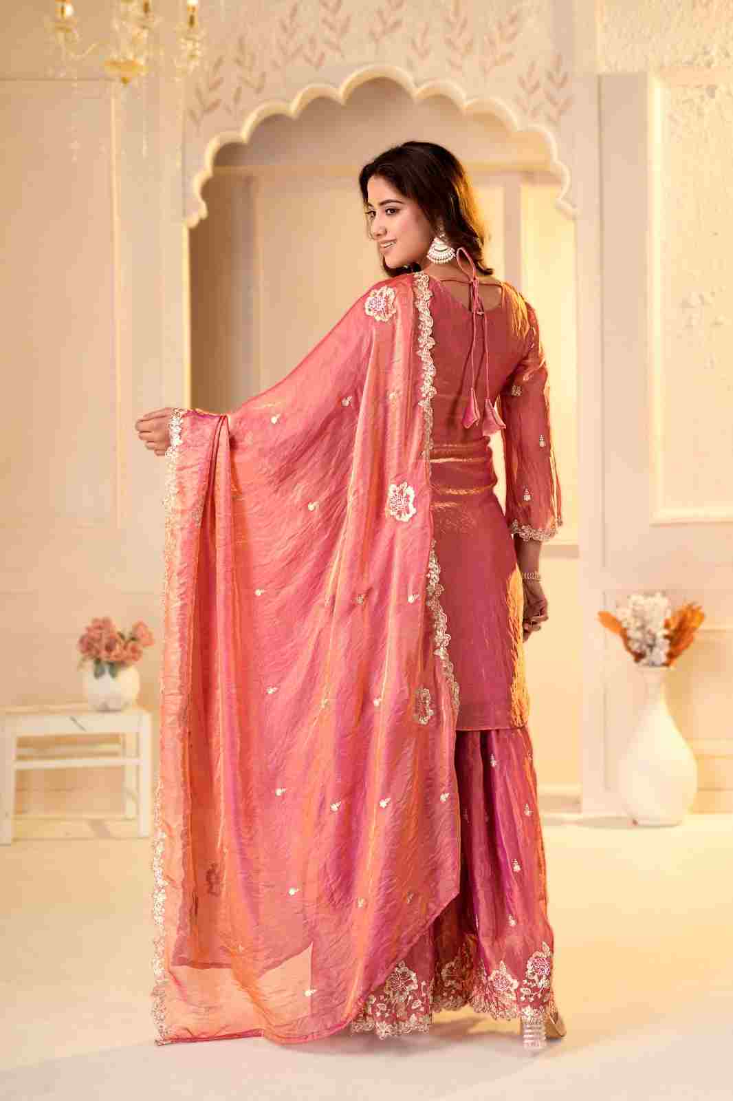 Fendy Silk Sharara Suit for Women