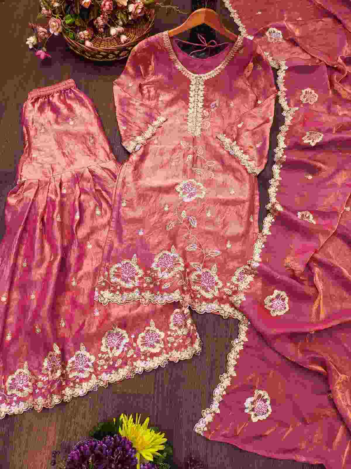 Designer Embroidered Fendy Sharara Suit
