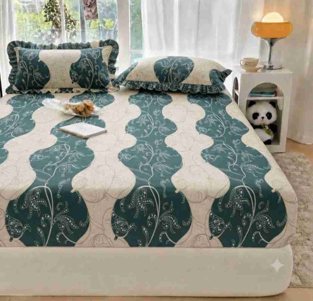 Cotton elastic fitted bedsheet 72 x 78 x 8 inches
