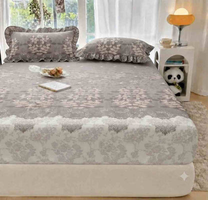 Premium cotton fitted bedsheet for king size bed