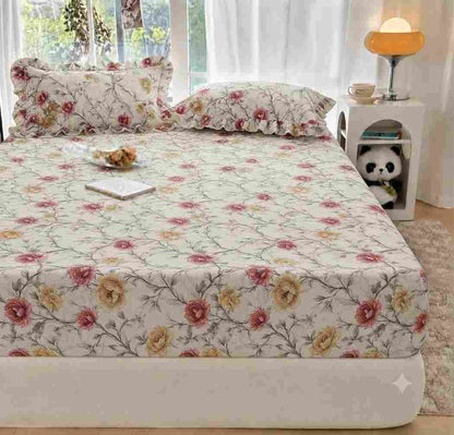 Cotton elastic fitted bedsheet 72 x 78 x 8 inches