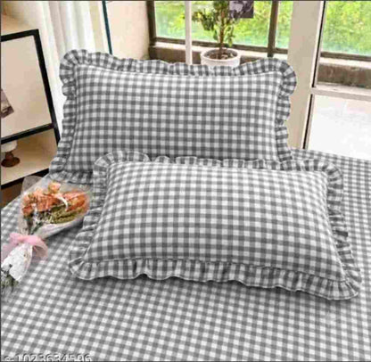 Wrinkle-resistant king size cotton fitted bedsheet