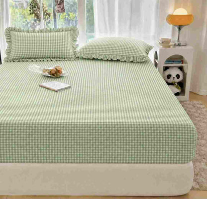 Soft summer cotton fitted bedsheet for double bed
