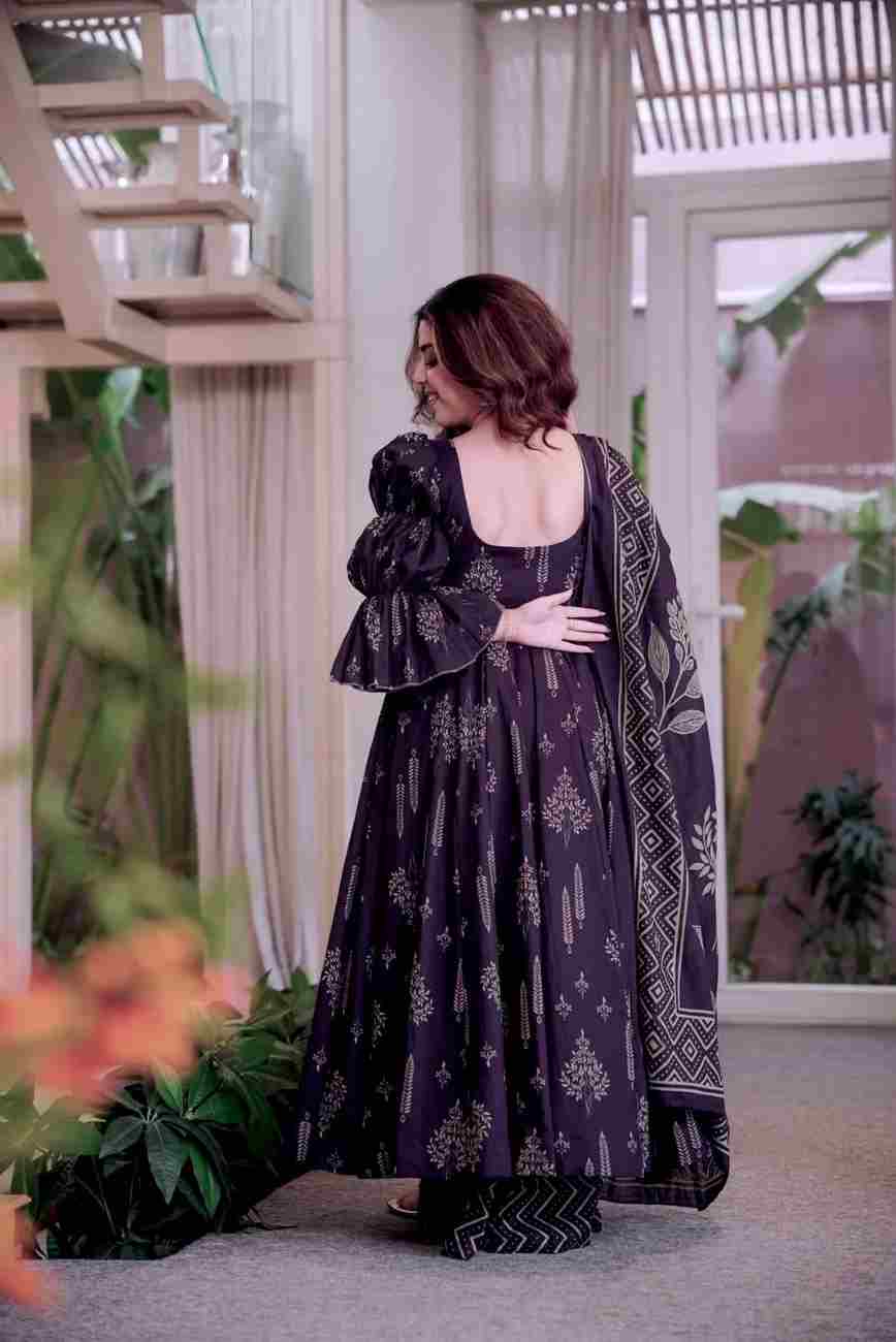 Maslin cotton Anarkali suit set for women with dupatta