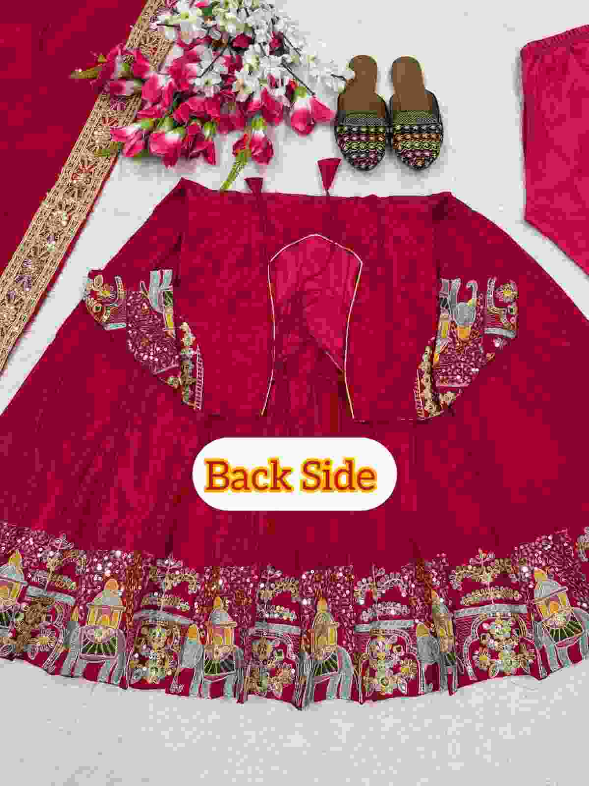 Matching Micro Cotton Pants for Designer Crepe Silk Anarkali Suit