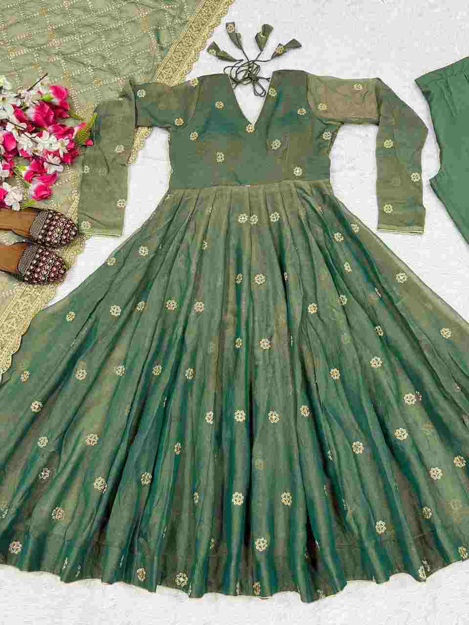 Moss Fendy Anarkali Dress with 3.80 Meter Flair for Festive Wear