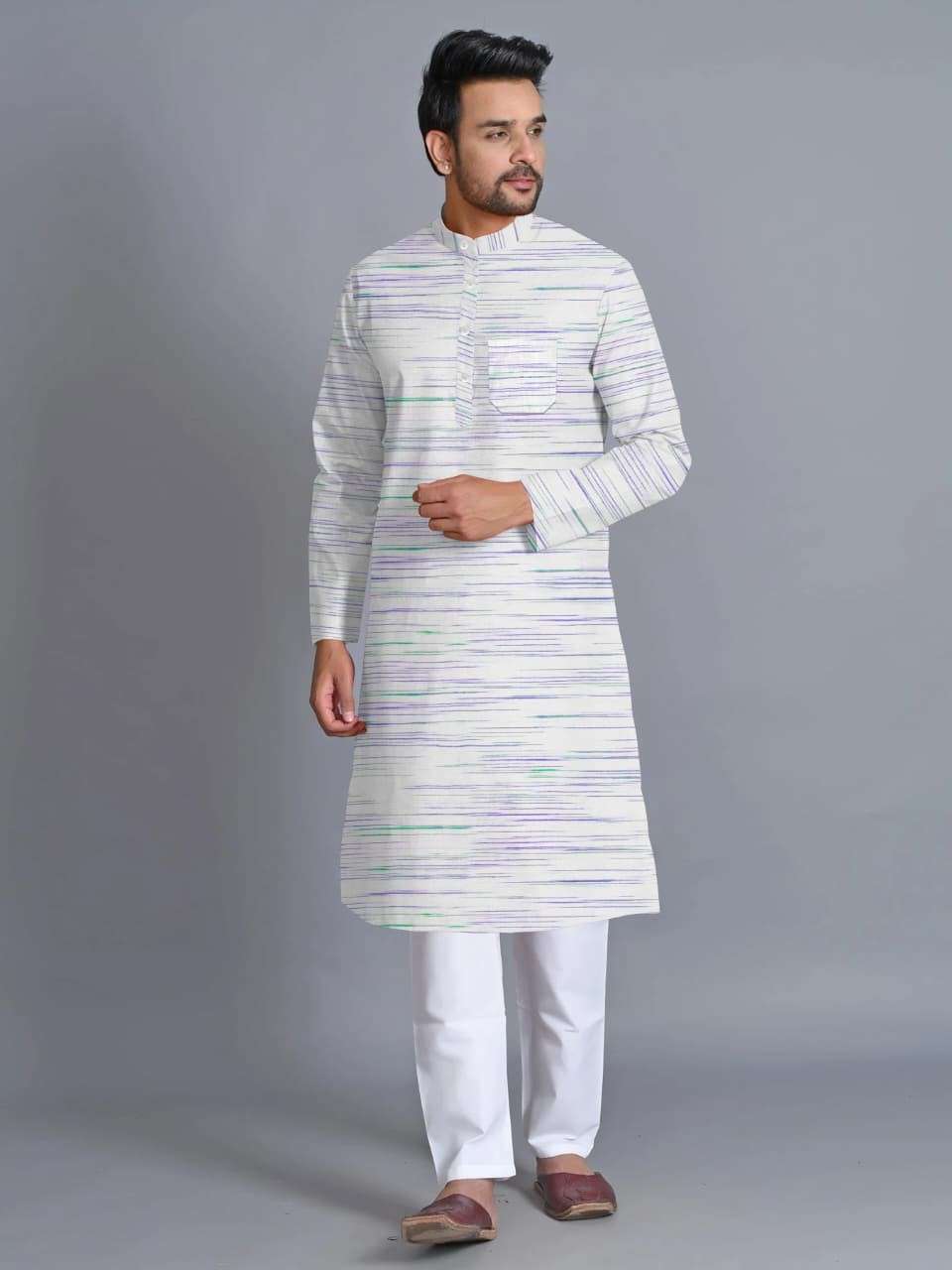 Khadi cotton kurta for men’s casual wardrobe