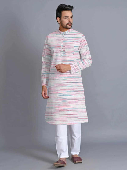 Khadi cotton ethnic kurta for men’s traditional wardrobe