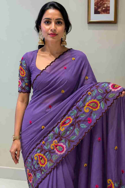 Elegant star fabric saree for festive occasions