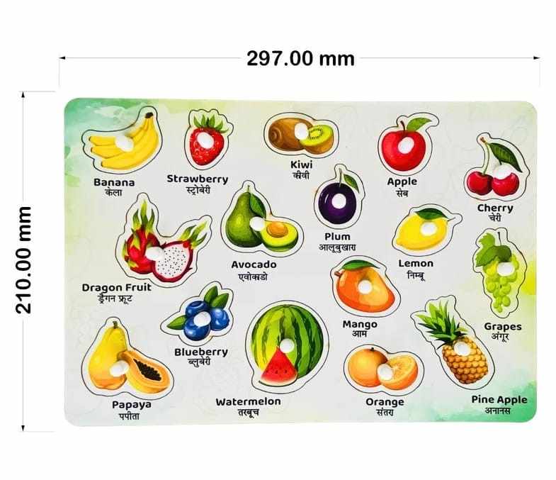 Wooden fruit puzzle board for kids