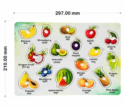 Wooden fruit puzzle board for kids