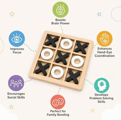 Wooden Tic Tac Toe family brain game