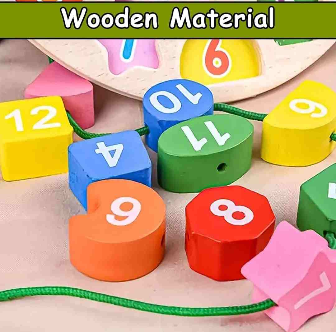 Wooden educational toy for learning clock numbers