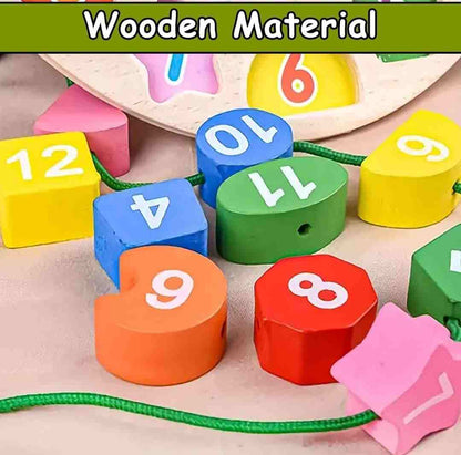 Wooden educational toy for learning clock numbers