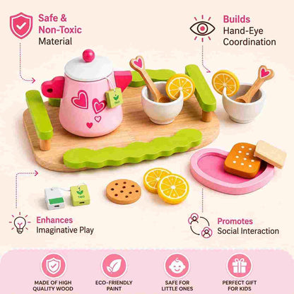 Montessori-inspired wooden role play toy for children.