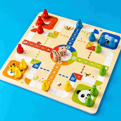 Wooden two-in-one board game set