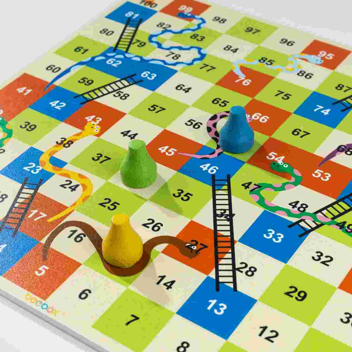 2-in-1 wooden Ludo and Snakes and Ladders game