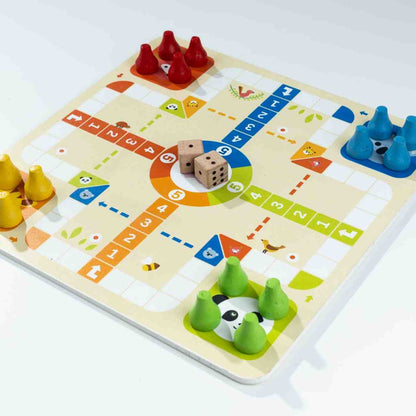 Wooden Ludo board game for kids and family